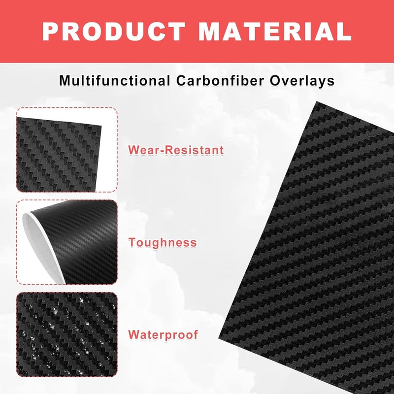 Pleoos 3PCS Emblem Wrap Kit Compatible with Bowtie Logo Wrap Stickers Compatible with Chevy, Cut Your-Own Emblem Overlay DIY Decals(Carbon Fibe Black) - Image 3